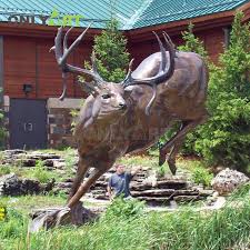 Large Garden Decor Bronze Deer Statue