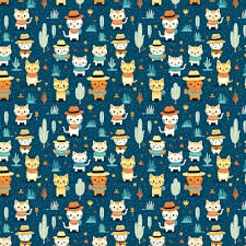 Southwest Cat Fabric Wallpaper And