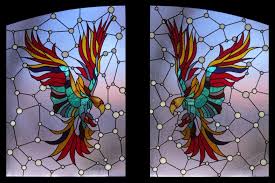 Phoenix Rising Stained Glassin Entry