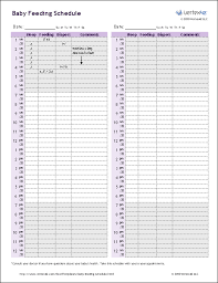 Formula feeding babies here i have some examples of cow's milk formula, including enfamil and similac. Free Baby Feeding Schedule Printable Baby Feeding Chart