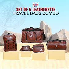 leatherrite set of 5 travel bags combo