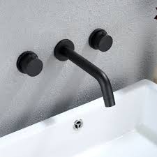 black wall mount bathroom sink tap 2