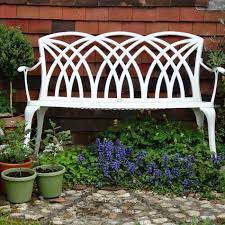 Seater Metal Garden Bench Seat In White