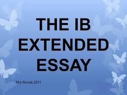  EXTENDED ESSAY IS  Compulsory for all Diploma Programme students A piece  of independent research investigation on a topic chosen by the student in     