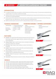 Webster Hardness Tester Baq Gmbh Pdf Catalogs