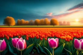 tulip field images free on