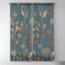 Art Deco Copper Flowers Blackout