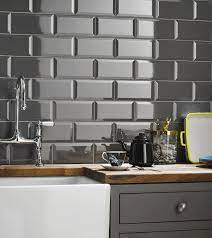 Grey Brick Effect Kitchen Wall Tile