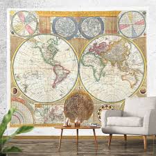 Buy Vintage World Map Wall Tapestry