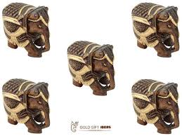 wooden royal elephant idols