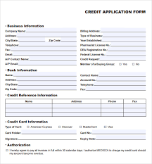 Credit Application Forms 9 Documents Free Download In Pdf
