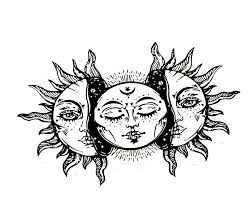 4 Sun Moon Sticker Mystical Fantasy