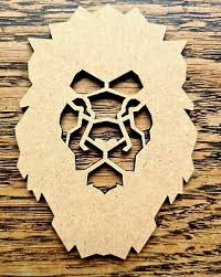 geometric lion head wall art home