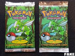 Try looking at the back of the pokemon card and compare the color shading to a genuine card… the genuine card will have more color variations in the shading than a fake pokemon card. Real Vs Fake Jungle Pokemon Booster Pack U Acharizardonreddit Album On Imgur