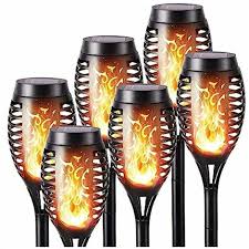 Outdoor Solar Flame Lights 6 Pack