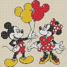 Cross Stitch Chart Mickey Mouse And Minnie Balloons Flowerpower37 Uk Ebay