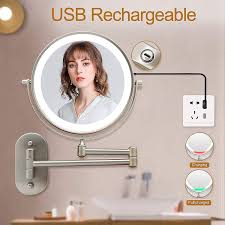 rechargeable lighted makeup mirror wall