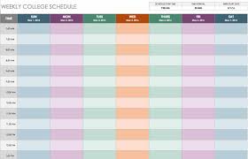 008 Weekly College Schedule Template Week Excel Phenomenal