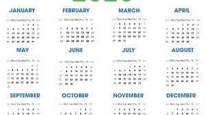 Yearly Calendar 2020 Printable Cute Net Market Media