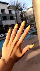 The yellow color is one of the colors that are in trend this spring summer season, this color can be used to make your nails to be trendy and stylish this season because the bow is the perfect fashion accessory see the collection of cool yellow acrylic nail design ideas that have chosen just for you. Acrylic Nails Pale Yellow New Expression Nails