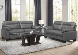 makeda grey genuine leather sofa