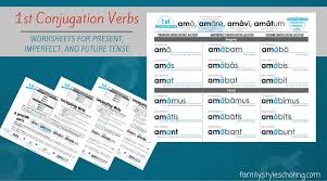 Latin Verb Conjugations Present Stem Worksheets Family