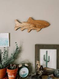 Painted Wooden Fish Wall Hanging