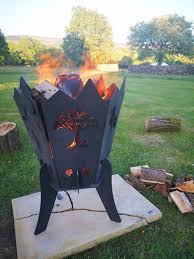 Large Metal Fire Pit With Custom Panels