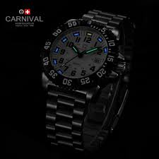 Us 129 22 40 Off Luxury Gaseous Tritium Light Waterproof Military Watch Sapphire Glass Mens Silver Stainless Steel Diver Wristwatch Source Watch In