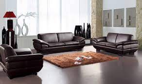 sofa set in dark brown leather