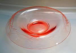 Pink Depression Glass Rolled Bowl