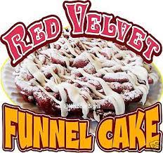 Red Velvet Funnel Cake Food Concession Signs gambar png