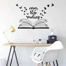 Never Stop Reading Wall Decals Library