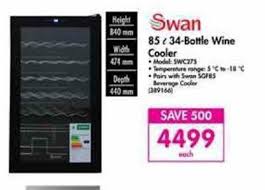 Swan 85 L 34 Bottle Wine Cooler Offer