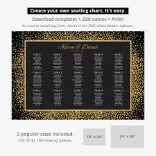 Golden Anniversary Seating Chart Editable Diy Template