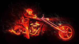 HD Ghost Rider Fire Bike Art ...