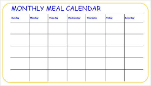 meal calendar templates 13 word pdf
