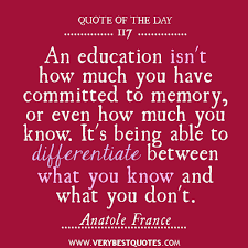 Quote Of The Day: An education isn&#39;t how much you have committed ... via Relatably.com