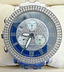 navy ice dial diamond watch 2 90 ct