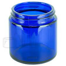 4oz Cobalt Blue Glass Ss Jar 58 400