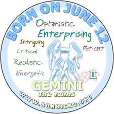 Your horoscope analysis reports show that you are a hard worker and you like getting your own way in all. June 12 Zodiac Horoscope Birthday Personality Sunsigns Org