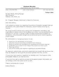 Example Of Cover Letter For Program Manager Position Assistant
