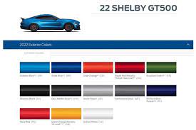 2022 Shelby Gt500 Color Options