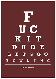 The Big Lebowski Poster Print Art Eye Test Snellen