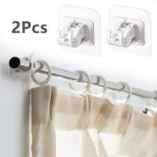 Adjustable Curtain Rod Holder Hooks