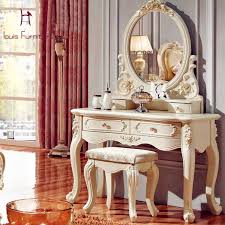 smart white makeup vanity table set w bench awesome line luxury french style