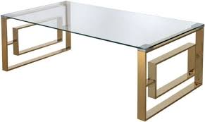 Platini Glass And Gold Coffee Table