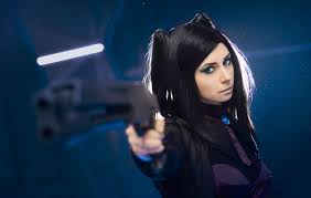 cosplay face blue weapon re l mayer