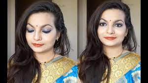 blue saree makeup alwaysprettyuseful