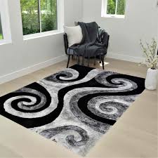 hr navy blue silver rug for living room decor rug trends bright modern swirls pattern 3 d curved gy 5 x 7